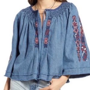 Free people embroidered top